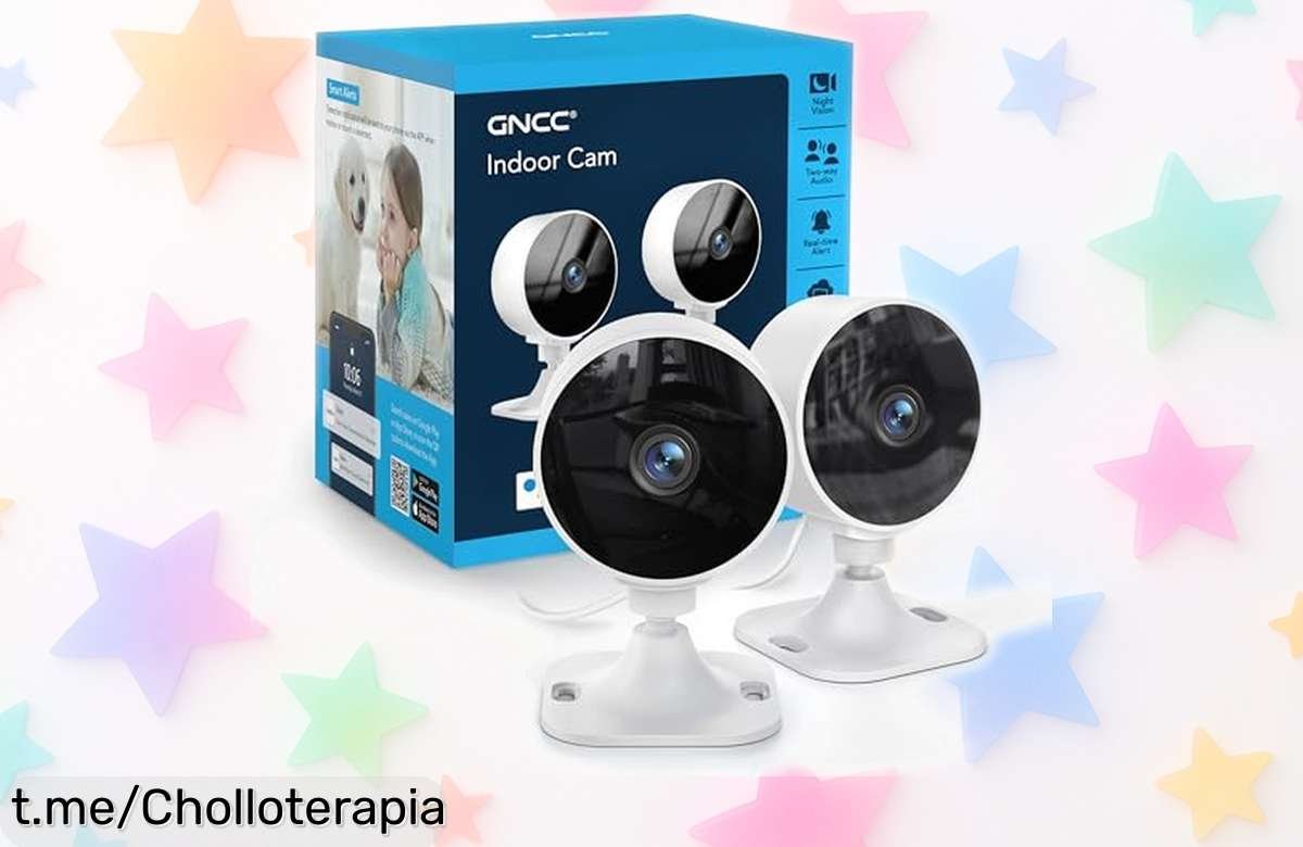 Pack 2 cámaras de vigilancia WiFi GNCC con visión nocturna, precio rebajado para cuidar lo que más quieres; no te pierdas este ofertón que trae tranquilidad a tu hogar hoy mismo.