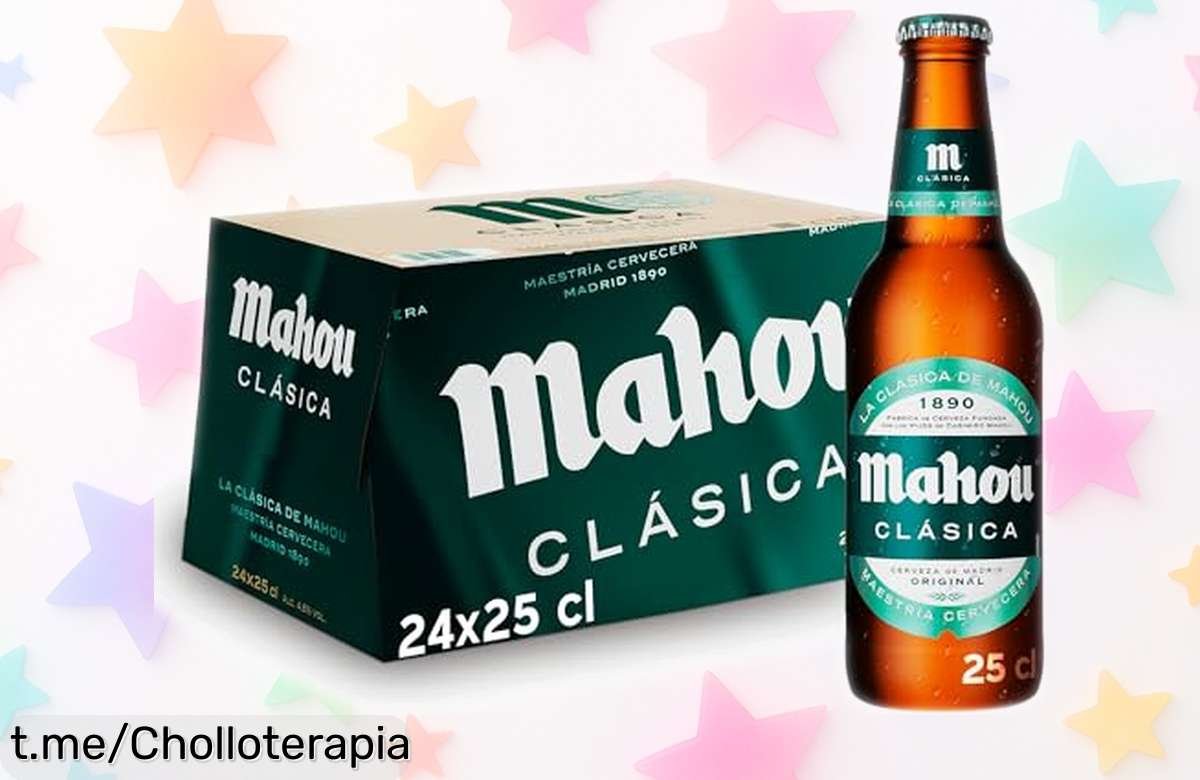 Pack 24 cervezas Mahou Clásica a un precio rebajado, perfecto para disfrutar de momentos inolvidables con su sabor suave y espuma que enamora ¡Aprovecha esta oferta única ya!