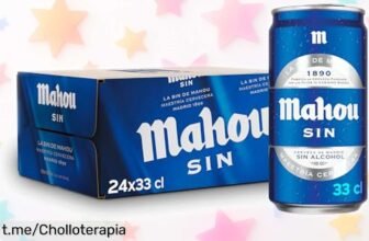 Pack 24 latas Mahou 0.0 a precio de risa, refresca tus mejores momentos con auténtico sabor lager y espuma cremosa; ¡aprovecha este ofertón antes de que se agote!