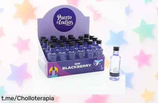Pack 24 miniaturas de ginebra Puerto de Indias alucinantes con sabores a moras, violeta y canela, ¡ofertón que vuela para disfrutar la magia en cada brindis!