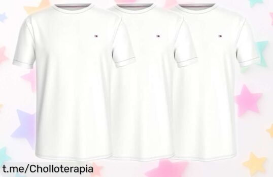Pack de 3 camisetas Tommy Hilfiger slim fit en blanco a precio rebajadísimo, ideales para lucir genial y sentirte espectacular. ¡Hazlas tuyas antes de que se acaben!
