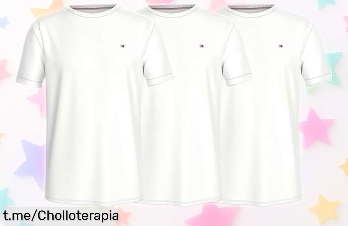 Pack de 3 camisetas Tommy Hilfiger slim fit en blanco a precio rebajadísimo, ideales para lucir genial y sentirte espectacular. ¡Hazlas tuyas antes de que se acaben!