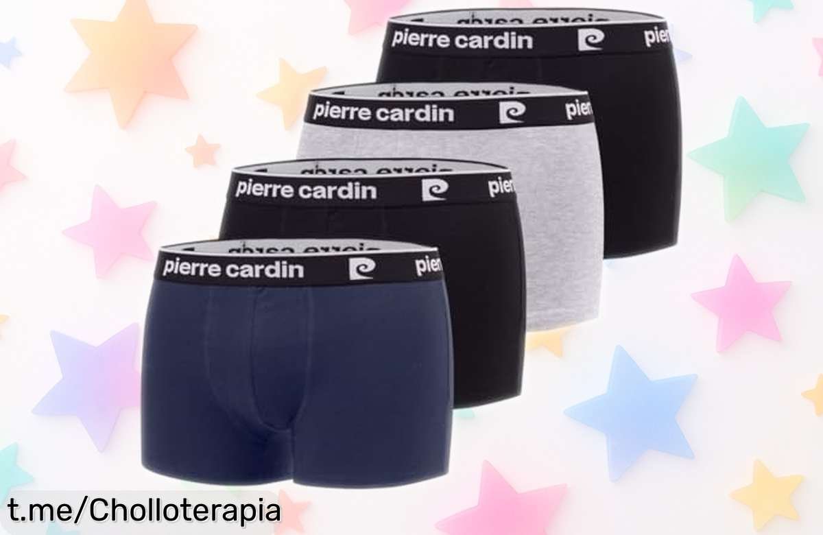 Pack de 4 boxers Pierre Cardin en algodón natural, ¡precio rebajado y súper resistente! No te quedes sin este chollo que hará feliz a tu piel hoy mismo.