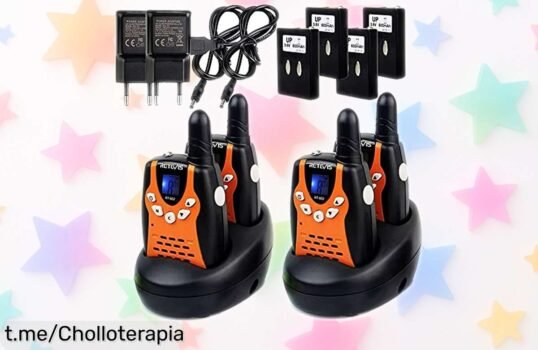 Pack de 4 walkie talkies Retevis con linterna y carga rápida, ¡rebajados para que las fiestas familiares sean pura diversión! Consigue este chollazo antes de que desaparezca.