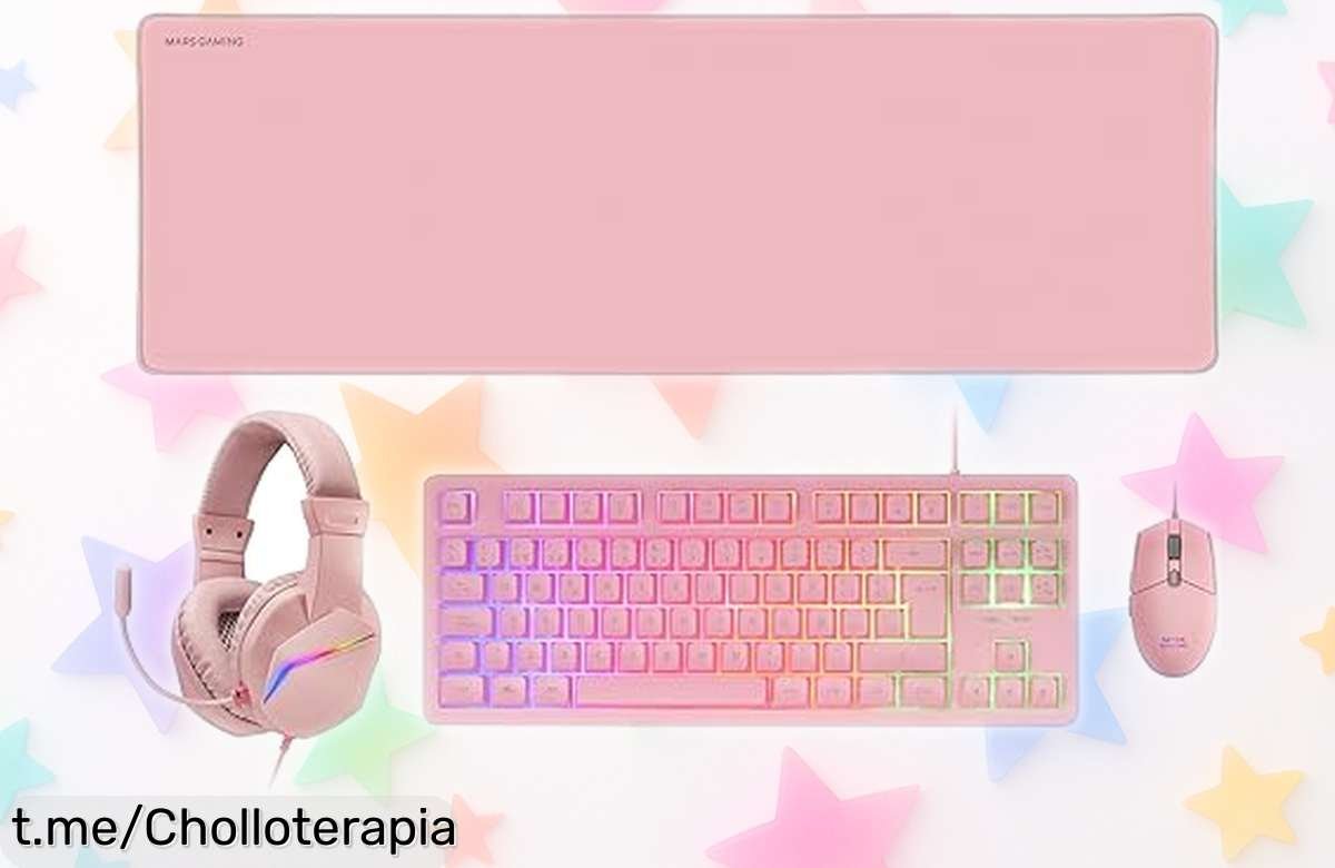 Pack gaming rosa Mars Gaming: teclado, ratón, auriculares y alfombrilla XXL a precio de ganga, ¡aprovéchate de este ofertón limitado y sube tu nivel en cada partida ya!
