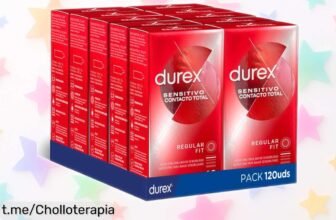 Pack gigante de 120 condones Durex Sensitivo a precio rebajado, máxima seguridad y placer que no querrás perderte. ¡Haz tus momentos inolvidables antes de que se acaben!