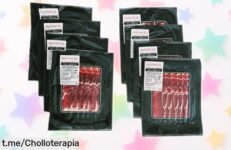 Paleta bellota 100% ibérica en 8 sobres de 100g, ¡super chollo con precio rebajado! Aprovecha esta oportunidad única y deleita tu paladar con un sabor inmejorable.