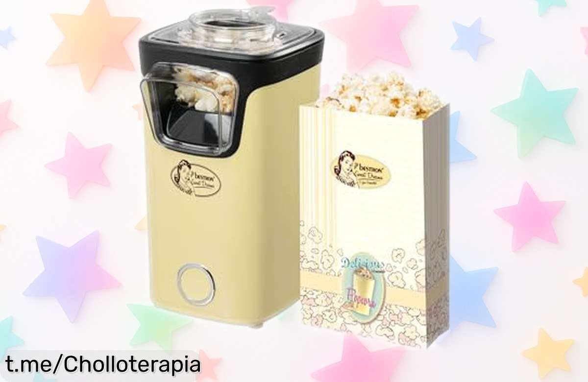 Palomitero Bestron turbo, une la diversión de tus películas con palomitas sanas y rápidas en menos de 2 minutos, ¡aprovéchalo hoy que está a precio rebajado!