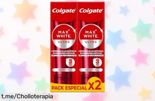 Pasta de dientes blanqueadora Colgate Max White, ¡dientes más blancos en 3 días! Aprovecha este super chollo y deja que tu sonrisa brille hoy mismo.