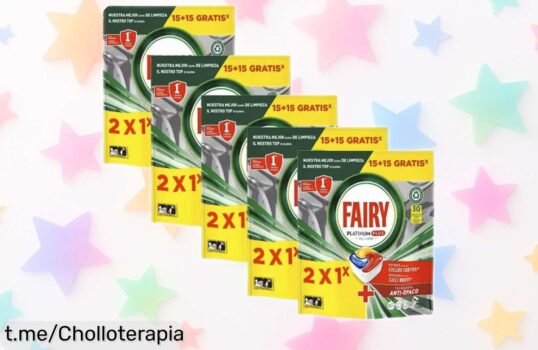 Pastillas lavavajillas Fairy Platinum Plus 150 unidades, ¡súper chollo 2x1 con limpieza profunda! No dejes escapar este precio rebajado que no se repite. Dale brillo a tu cocina ya mismo.
