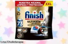 Pastillas para lavavajillas Finish Ultimate Plus Infinity Shine, ¡73 unidades relucientes a un precio rebajado! Disfruta cada plato con brillo extremo antes de que se acaben.