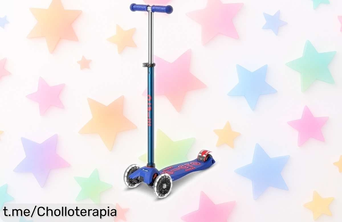 Patinete de 3 ruedas para peques con luces LED y manillar ajustable, ¡ahora a precio rebajado! No pierdas la oportunidad de hacer felices a tus hijos.