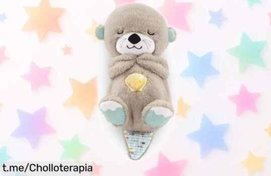 Peluche musical FisherPrice que calma a tu bebé con luces y melodías personalizables, ahora a un precio rebajado por tiempo limitado ¡Haz de sus noches momentos mágicos!
