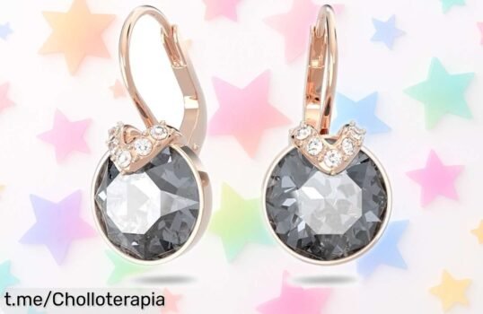 Pendientes Swarovski redondos de baño oro rosa, el diseño que deslumbra y ahora con precio rebajadísimo: ¡brilla en cada ocasión y atrapa todas las miradas!