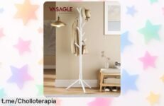 Perchero en forma de árbol VASAGLE con 8 ganchos, la oportunidad perfecta para alegrar tu hogar con un descuento brutal ¡Apresúrate y no te quedes sin el tuyo!