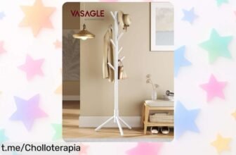 Perchero en forma de árbol VASAGLE con 8 ganchos, la oportunidad perfecta para alegrar tu hogar con un descuento brutal ¡Apresúrate y no te quedes sin el tuyo!