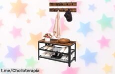 Perchero zapatero con banco HOOBRO, la solución perfecta para un hogar ordenado ¡aprovecha el precio rebajado que vuela y mejora tu entrada hoy!