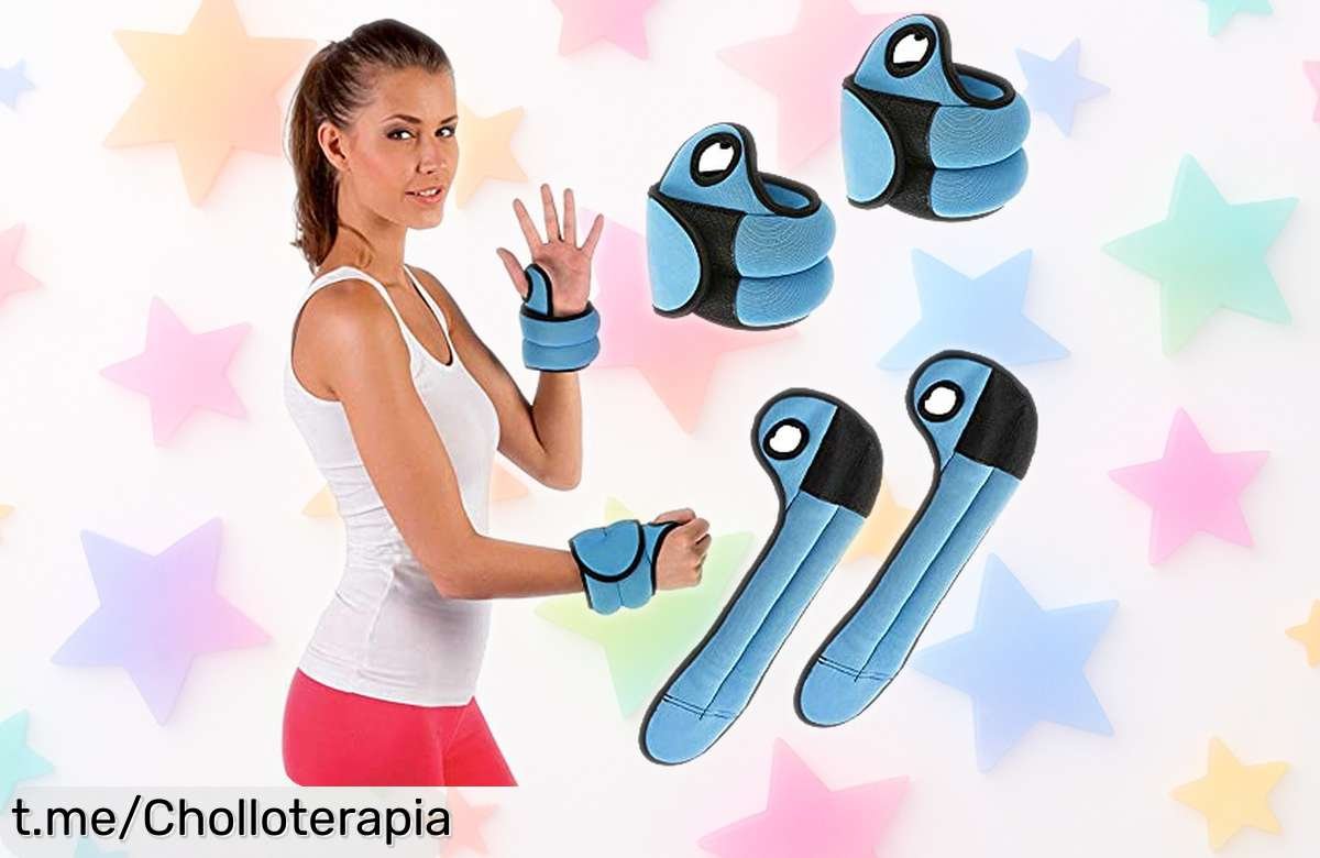 Pesas para muñecas Bakaji 2×1 kg de neopreno con ajuste seguro, precio rebajado que te dejará sin aliento, ¡no te quedes fuera y entrena como un pro en un abrir y cerrar de ojos!