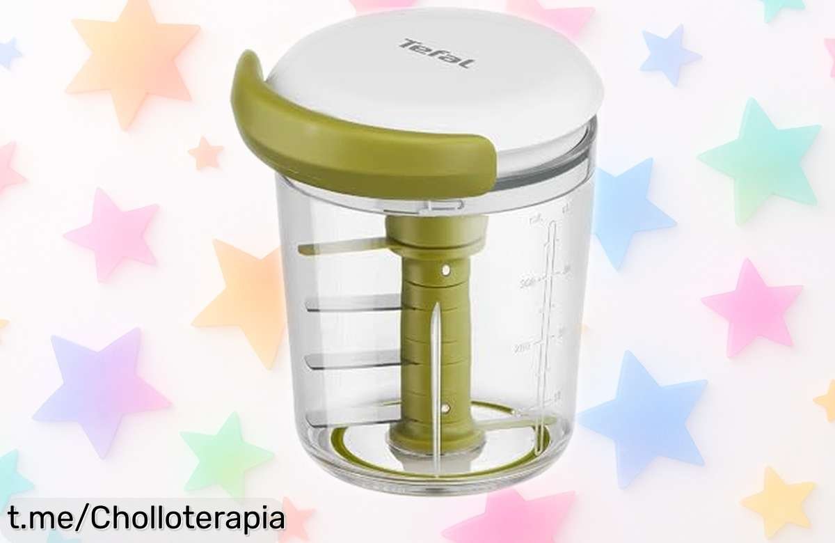 Picadora manual Tefal 5 Segundos, cuchillas afiladas y fácil de usar. Aprovecha este super chollo rebajado y haz que cocinar sea un placer sin esfuerzo. ¡No te lo pierdas!