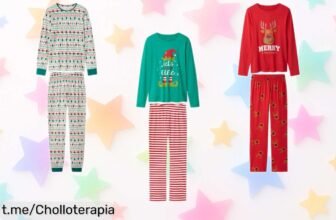 Pijama navideño para mujer de algodón puro en verde, rojo y blanco a un precio loco: ¡haz que tus noches festivas sean inolvidables! Compra ya antes de que se agoten.