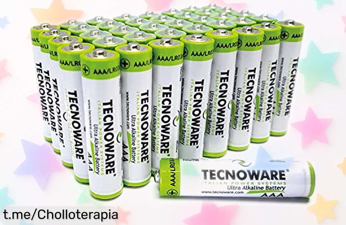 Pilas ultra alcalinas AAA Tecnoware: ¡40 unidades a precio rebajado que no puedes dejar escapar para llenar de energía tus juguetes y mandos!