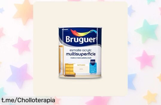 Pintura acrílica multisuperficie Bruguer con acabado satinado a precio rebajado, ¡da vida a tus espacios y aprovecha este súper chollo antes de que se acabe!