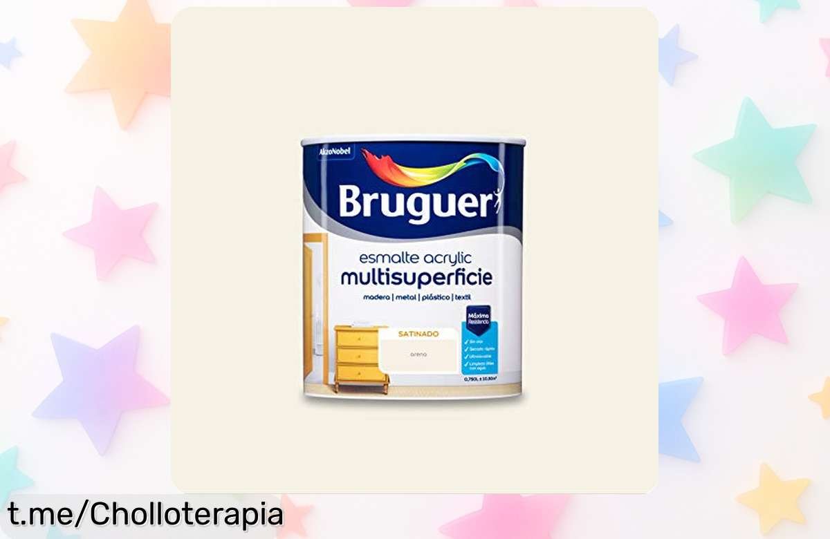 Pintura acrílica multisuperficie Bruguer con acabado satinado a precio rebajado, ¡da vida a tus espacios y aprovecha este súper chollo antes de que se acabe!