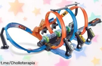 Pista triple looping Hot Wheels con zonas de choque y propulsores a precio rebajado, ¡adrenalina pura que no puedes dejar escapar!
