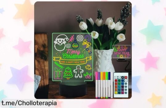 Pizarra acrílica de borrado en seco con luz nocturna y 7 marcadores: ¡el super chollo para dar vida a tus ideas, ahora más barata que nunca! No te quedes sin la tuya.