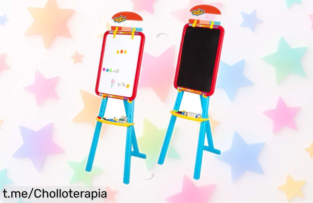 Pizarra doble cara Good Idea para peques, ¡con 59 piezas educativas y precio rebajado! Dale alas a su imaginación antes de que se acabe esta oferta única.