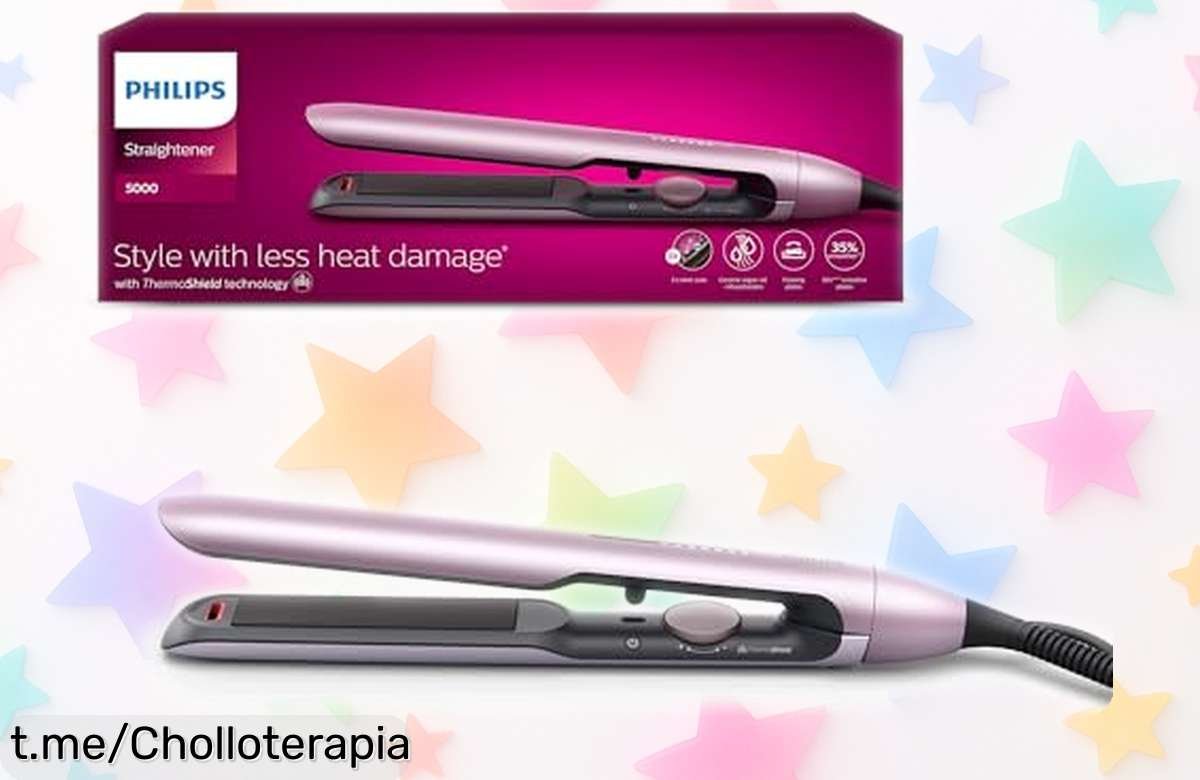 Plancha de pelo Philips serie 5000 con ThermoShield, ¡rebajada a un precio loco! Consigue una melena espectacular y brillante antes de que se acabe este ofertón.
