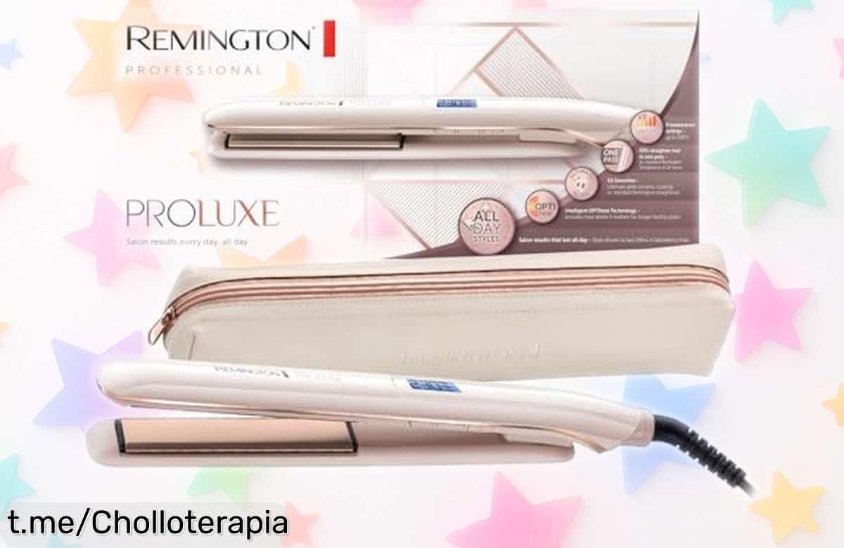 Plancha de pelo Remington PROluxe con cerámica suave y calentamiento rápido, ahora a precio rebajado: ¡haz que tu cabello brille todo el día en un abrir y cerrar de ojos!