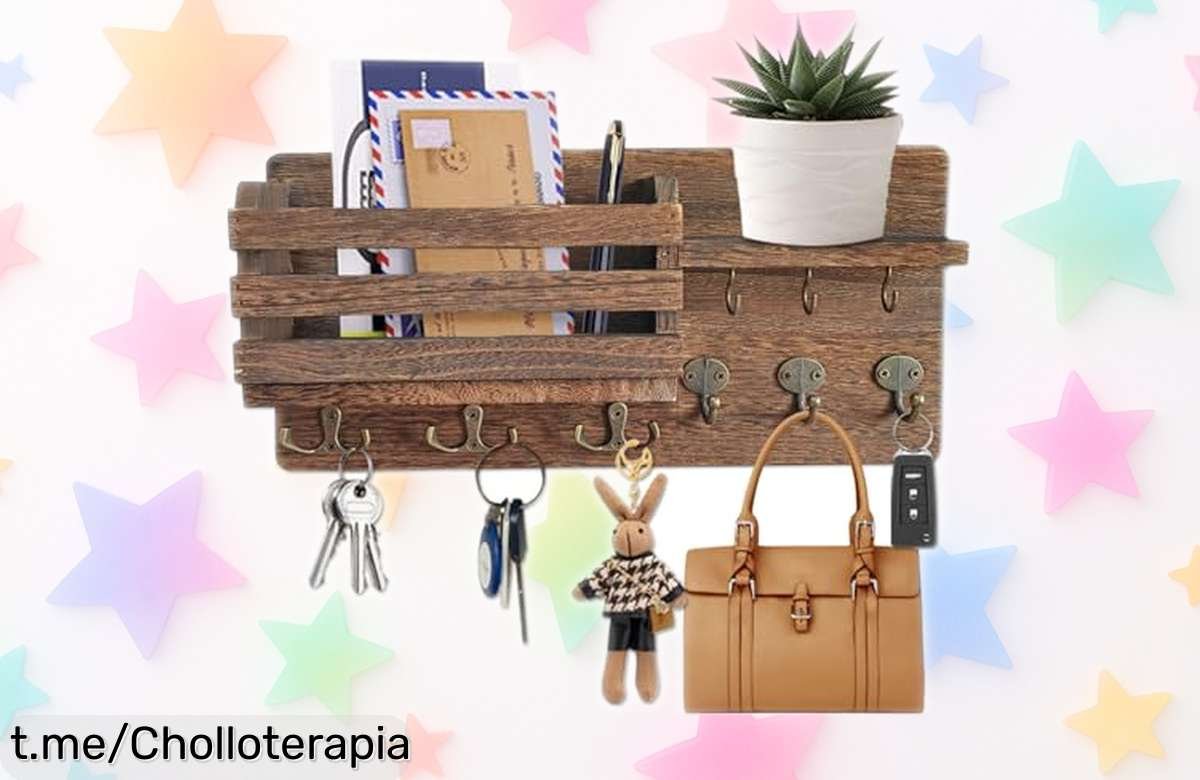 Portallaves WwuHua con estante y 9 ganchos, el super chollo que le dará un toque único a tu entrada ¡Aprovecha esta oferta limitada ya!