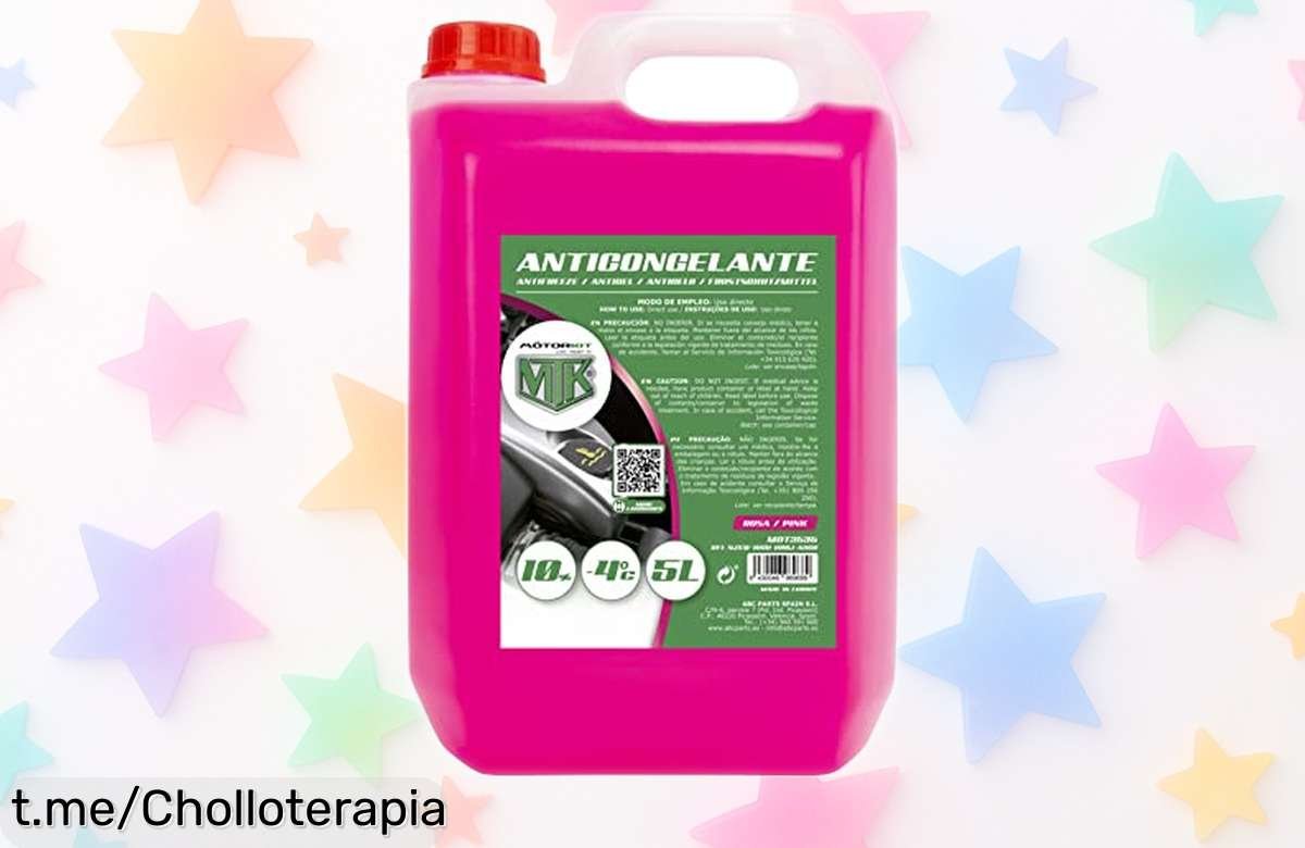 Potente anticongelante Motorkit 5L que protege tu motor del frío a un precio rebajado, siente la tranquilidad al conducir ¡Apresúrate, quedan pocas unidades!