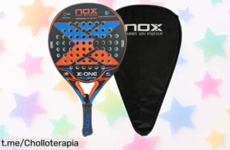 Potente raqueta de tenis Nox con fibra de carbono y espuma Eva, ¡rebajada a un precio loco! No dejes pasar esta oportunidad única para brillar en la pista.