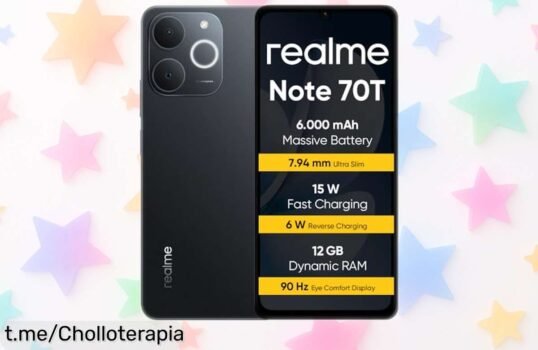 Potente teléfono móvil realme note 70T con batería de 6000 mAh y resistencia militar a precio rebajado, ¡aprovéchalo antes que se acabe!