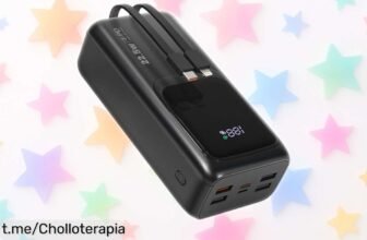 Power bank bestial de 30000 mAh con carcasa metálica y linterna potente, ¡super chollo a precio rebajado que vuela! Asegura tu energía y no te quedes a oscuras.