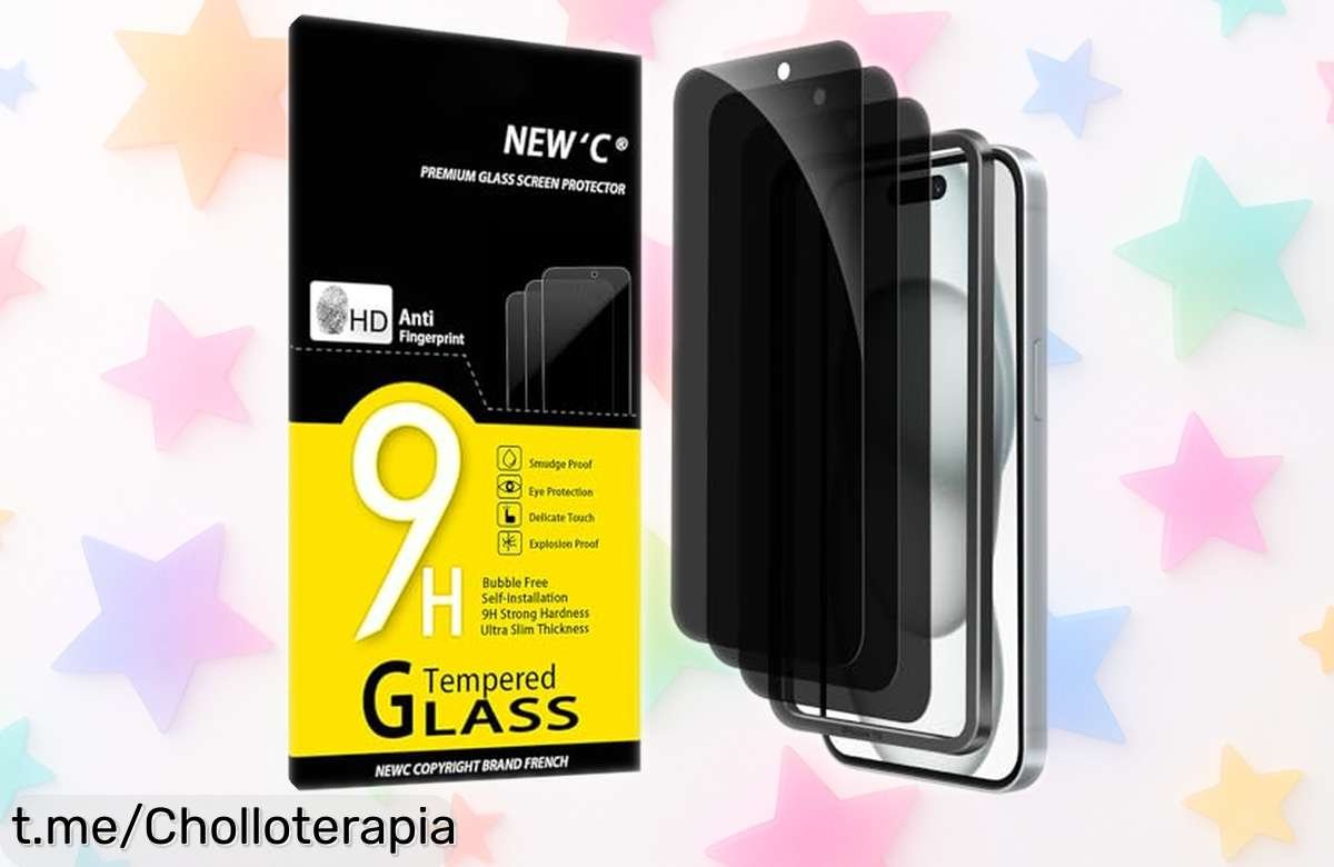 Protector de pantalla privacidad para iPhone 16 y 15, pack de 3 piezas a precio rebajado ¡Tus secretos a salvo! No te quedes sin el tuyo, aprovecha antes que se agoten.