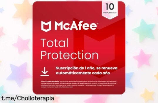 Protege tus dispositivos y navega seguro con el antivirus McAfee para 10 equipos, ¡super chollo en oferta! No te quedes sin él antes de que se agote esta oportunidad única.