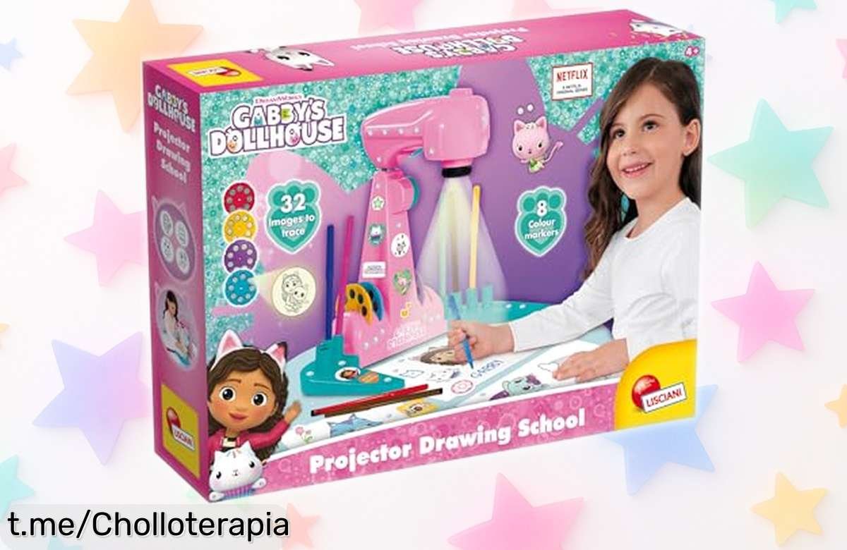 Proyector LED Gabby’s Dollhouse para dibujar, ¡súper chollo con 4 discos y bolígrafos! Aprovecha este precio rebajado, la creatividad está a un clic de distancia.