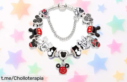 Pulsera clásica de cristal rojo Mickey Minnie a precio rebajado: un regalo ideal que hará brillar a quien más quieres, ¡no te quedes sin ella antes de que se agoten!