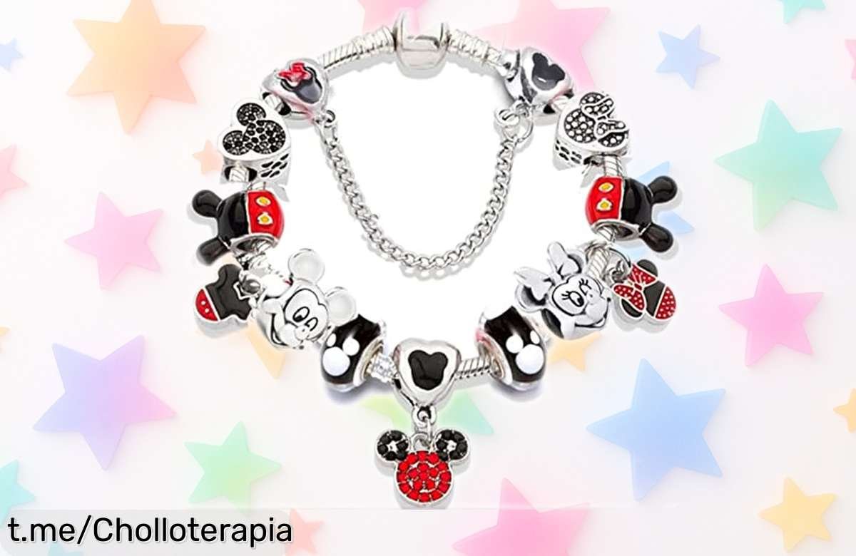 Pulsera clásica de cristal rojo Mickey Minnie a precio rebajado: un regalo ideal que hará brillar a quien más quieres, ¡no te quedes sin ella antes de que se agoten!