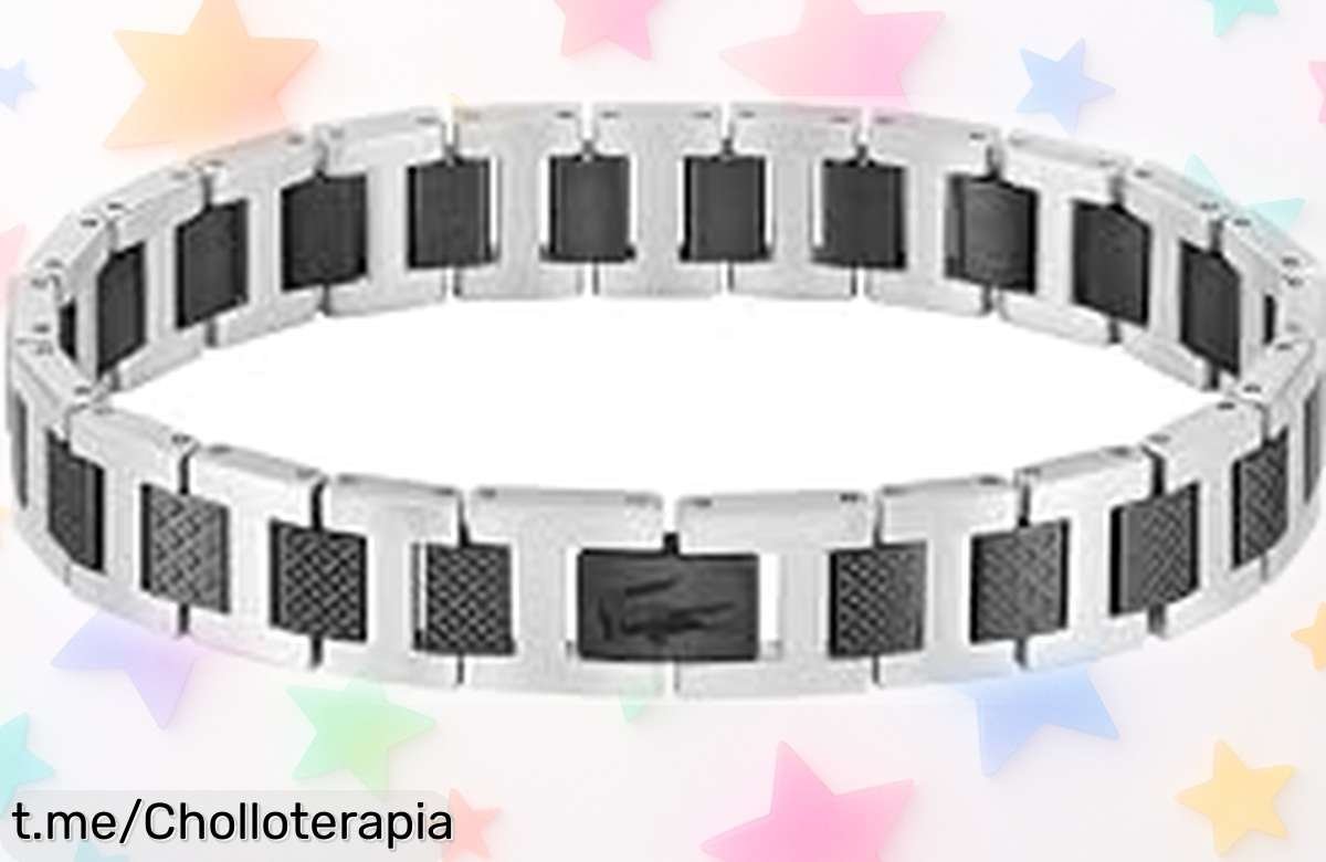 Pulsera de eslabones Lacoste para hombre a precio loco, ¡diseño único y moderno que te hará irresistible! Aprovecha este super chollo antes de que desaparezca.