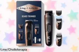 Recortadora de barba inalámbrica King C. Gillette a precio rebajado, ¡corta perfecto sin parar hasta 50 minutos y aprovecha este súper chollo antes de que se acabe!