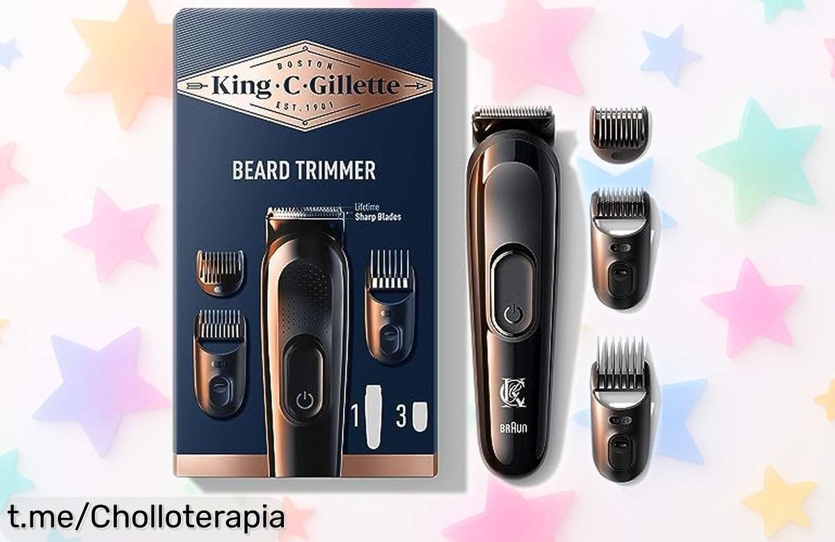 Recortadora de barba inalámbrica King C. Gillette a precio rebajado, ¡corta perfecto sin parar hasta 50 minutos y aprovecha este súper chollo antes de que se acabe!
