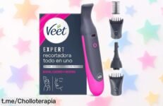 Recortadora todo en uno Veet para rostro y cuerpo, ¡ofertón a precio loco que te hará sentir increíble! Aprovecha este chollo antes de que se acabe.