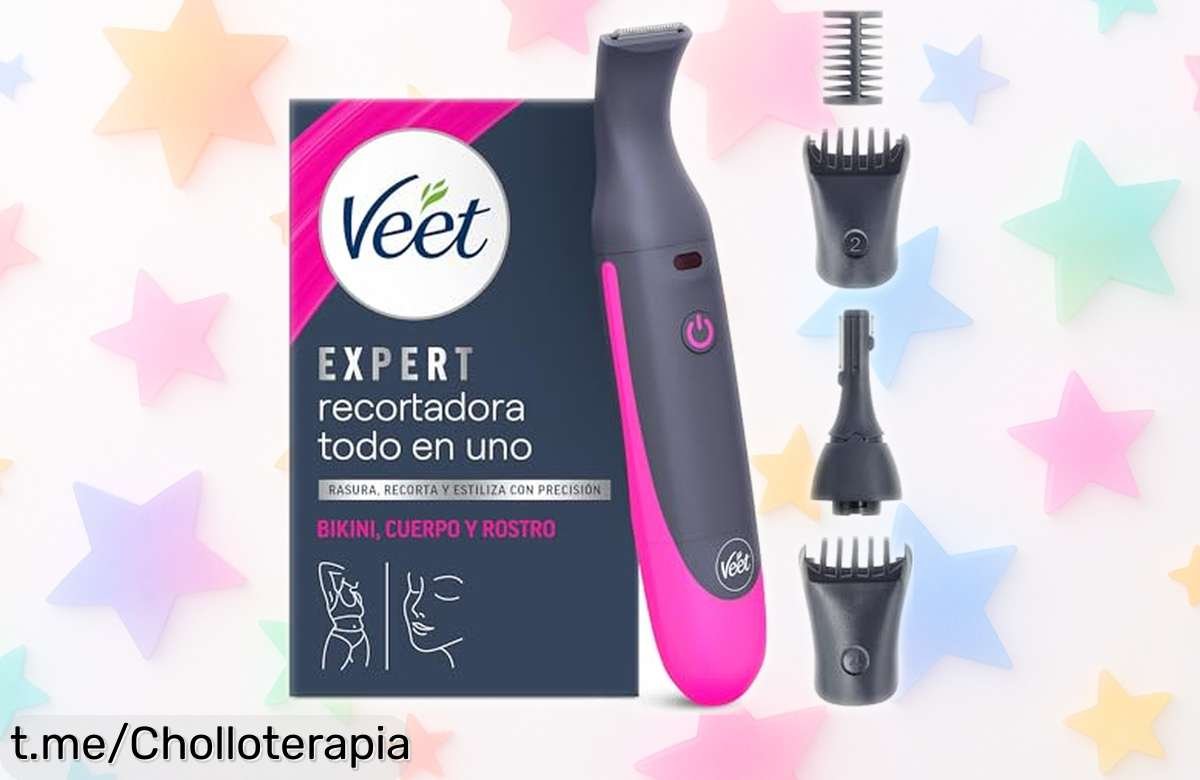 Recortadora todo en uno Veet para rostro y cuerpo, ¡ofertón a precio loco que te hará sentir increíble! Aprovecha este chollo antes de que se acabe.