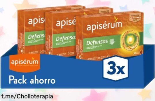 Refuerza tus defensas con el pack x3 cápsulas Apiserum a un precio rebajado y nunca visto, ¡no dejes escapar este super chollo que tu salud te agradecerá!