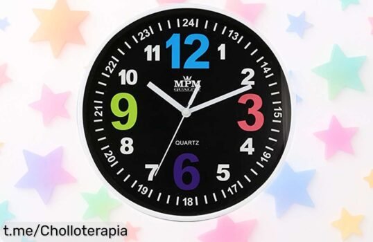 Reloj de pared infantil con números coloridos que alegra la habitación y ahora a un precio rebajado, ¡no te lo pierdas para llenar de vida el cuarto de tus peques!