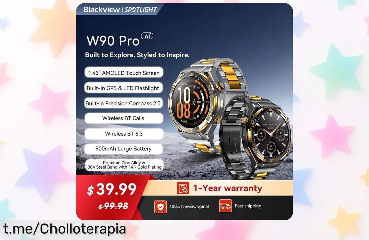 Reloj inteligente Blackview para aventura con pantalla AMOLED y GPS a precio loco, ¡aprovecha este ofertón antes de que desaparezca y brilla en cada paso!